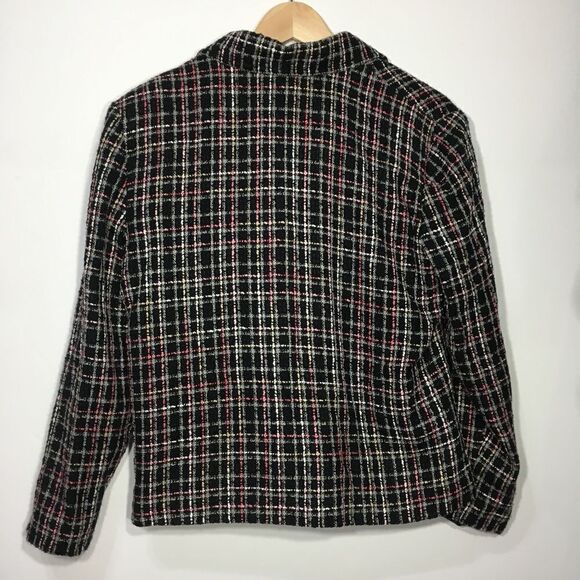BRIGGS MULTI COLOR TWEED LONG SLEEVE BLAZER PETITE MEDIUM - Picture 2 of 9